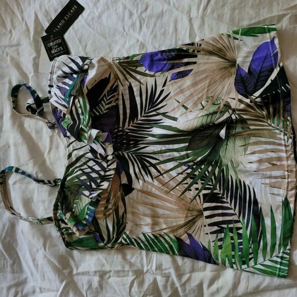 MACY'S Island Escape Tankini Top size 14 - Picture 3 of 3